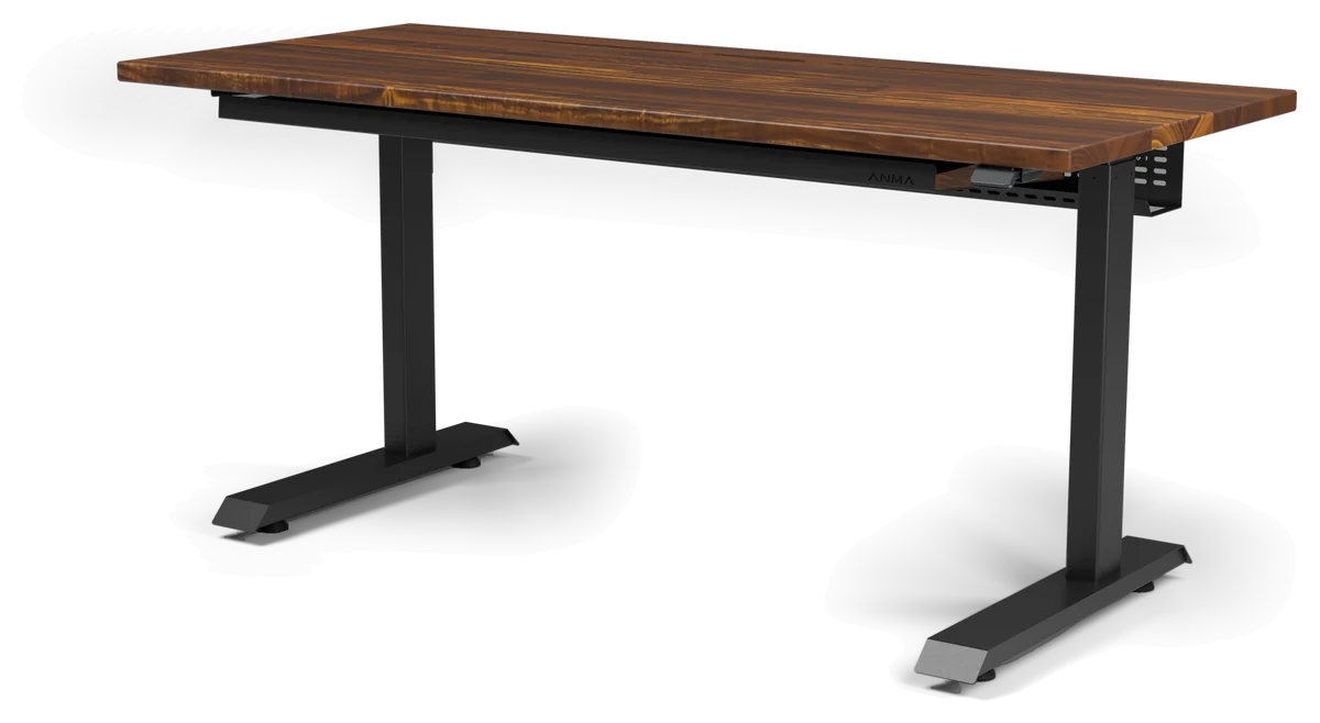 DeskStudio Slim em Imbuia com estrutura preta