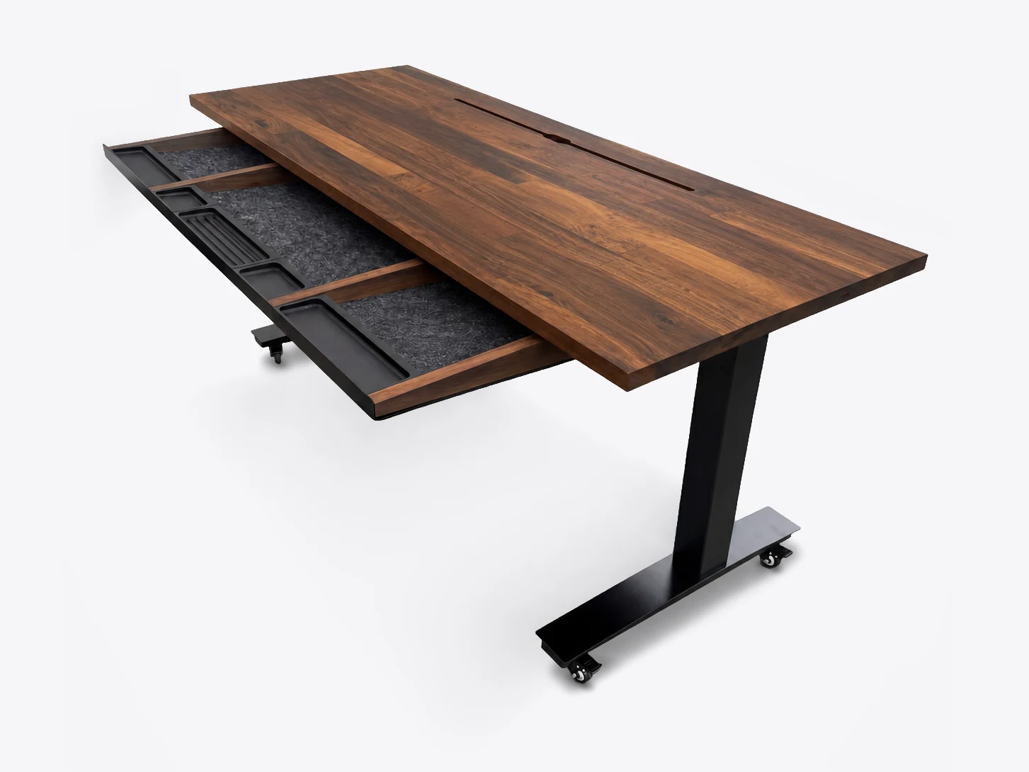 DeskStudio Fixa com tampo em Imbuia e pés pretos